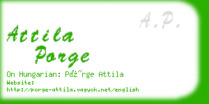 attila porge business card